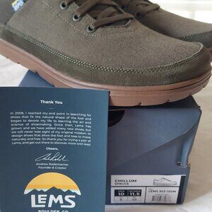 Lems Chillums spruce green zero-drop minimalist shoes - men's 10, women's 11.5